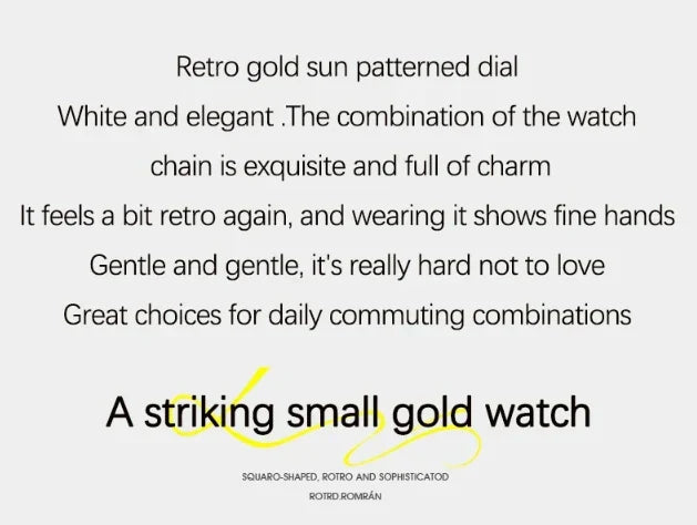 Bracelet Watch Retro TV niche high-end Gold Watches steel strip Waterproof Small Dial Women's Fashion Quartz Clock Wristwatches