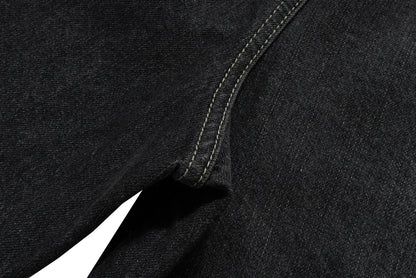 Gothic street jeans with multiple pockets men's shorts wide-legged loose nine-quarter pants knee-length pants loose casual pants