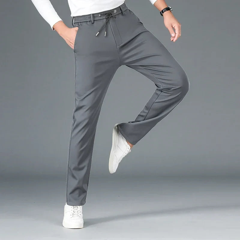 Men's Stretch Casual Pants Autumn Elastic Waist Straight Jogger Sweatpants Korean Business Classic Brand Trousers Male Clothing