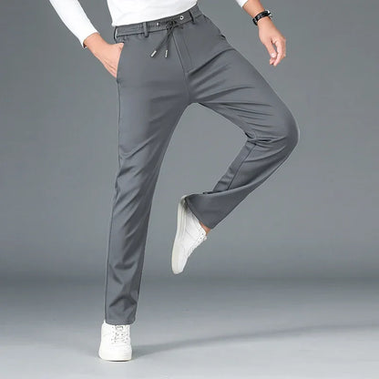 Men's Stretch Casual Pants Autumn Elastic Waist Straight Jogger Sweatpants Korean Business Classic Brand Trousers Male Clothing