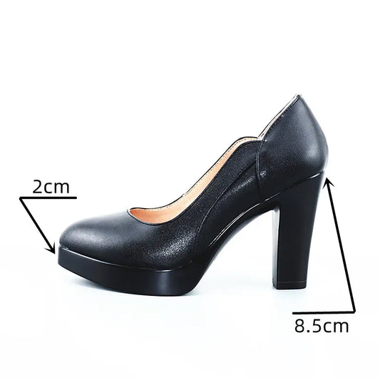 Small Size 32-43 Elegant Formal Court Shoes Women Pumps 2026 Spring Block High Heels Shoes Shallow for Office Model Wedding