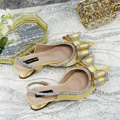 Fashionable And Elegant Nigerian Wedding Banquet High Heels Anti Slip Women's Sandals Plus Size Nigerian Party Shoes