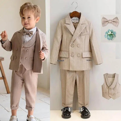 Flower Boys Summer Luxurious Birthday Dress Baby Kids Beaufitul Photograph Suit Children Formal Wedding Performance Tuxedo Wear
