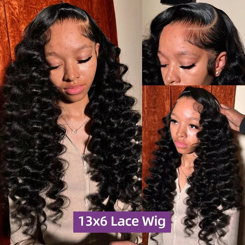 Loose Wave 13x6 HD Lace Frontal Wigs Loose Waves Wig Human Hair Brazilian Loose Deep Wave Curly Wigs Human Hair For Women
