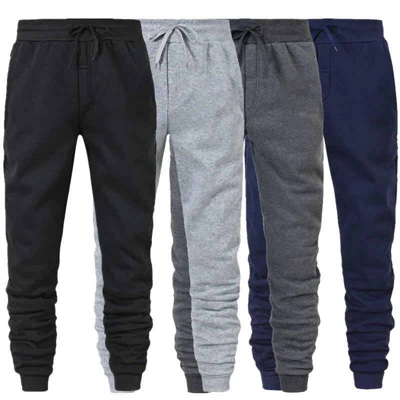 Men's Athletic Trainning Joggers Casual Loose Fit Sweatpants Spring Fall Fleece Lined Pants Elastic Waist Drawstring Trousers