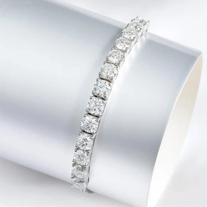 3/4/5mm Adjustable Moissanite Tennis Bracelet for Women Men D Vvs1 Round Gems Lab Diamond Chain S925 Sterling Silver