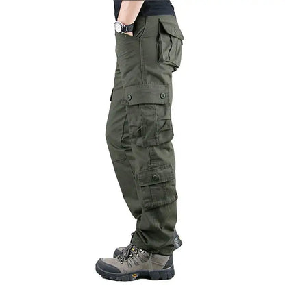 Men Pants Tactical Camouflage Overalls High Quality Cotton Multi-Pocket Trousers Sports Training Work Pants Joggers Men Clothing