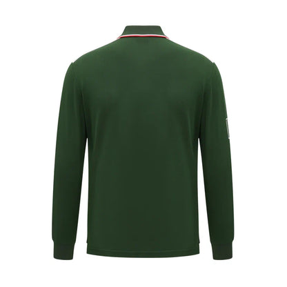 Men's polo shirt Europe Italy long sleeve casual high-end cotton embroidery luxury stitching contrast color original design