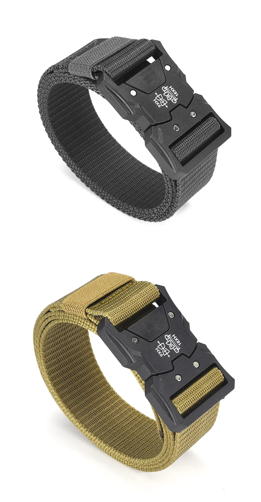 2Pcs Tactical Waist Belt - Durable Automatic Buckle, Perfect for Outdoor Adventures, Unisex Accessories for Men and Women