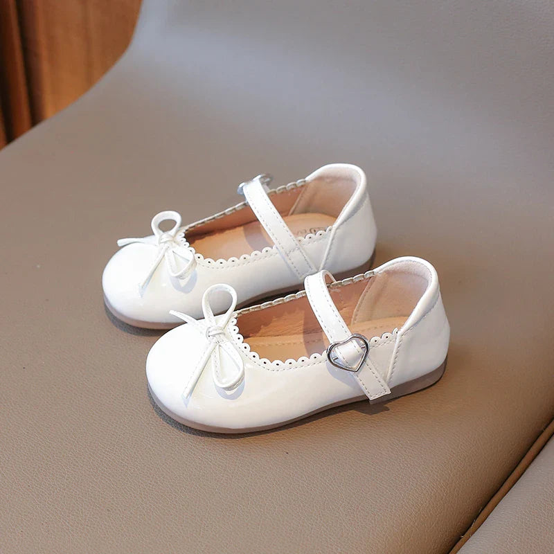 Summer Girl's Princess Shoes Bowknot Round Toe Hook-loop Shallow Cute Daily Kid's Flat Shoe Solid Colors Anti-slip Children Shoe