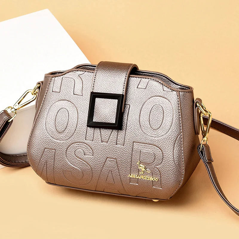Fashion Women's Square Buckle Crossbody Bag Casual Shoulder Crossbody Bags Ladies Luxury Designer Large Capacity Travel Handbag