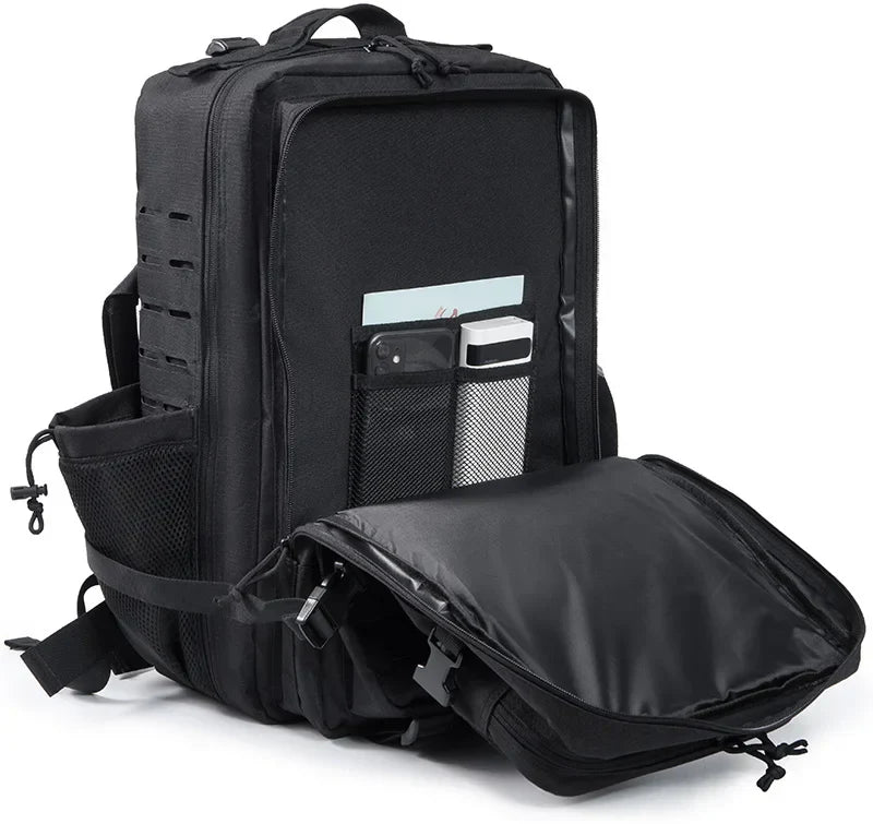45L Tactical Backpack survival Bag Hunting MOLLE Backpack GYM For Men EDC Outdoor Hiking Rucksack Witch Bottle Holder