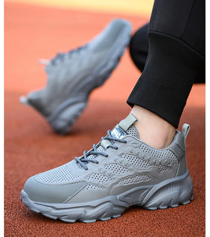 Summer Work Shoes with protection breathable Lightweight ShoesSteel Toe Shoes Men  Anti-smashing Industrial Safety Shoes