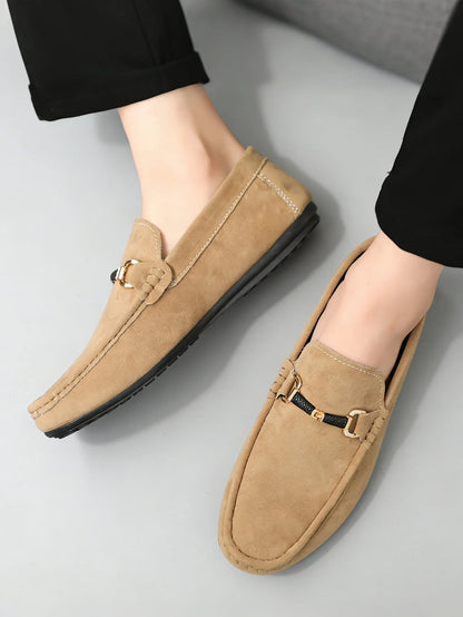 Classic Men's Suede Slip On Loafers Preppy Lightweight Breathable Wallking Driving Shoes Comfort Fashion Outdoor Men's Sneakers