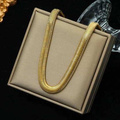 316L Stainless Steel Metal Chain Necklace For Women Fashion 18K Gold Plated Neck Chain Waterproof Jewelry Lady Gift