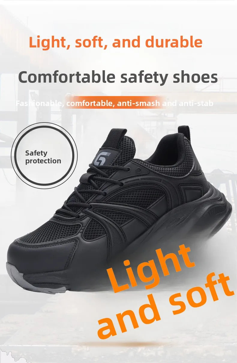 Safety Shoes Men Shoes Breathable Anti Smashing Puncture Comfortable Men's Safety Tennis Steel Toe Cap Puncture