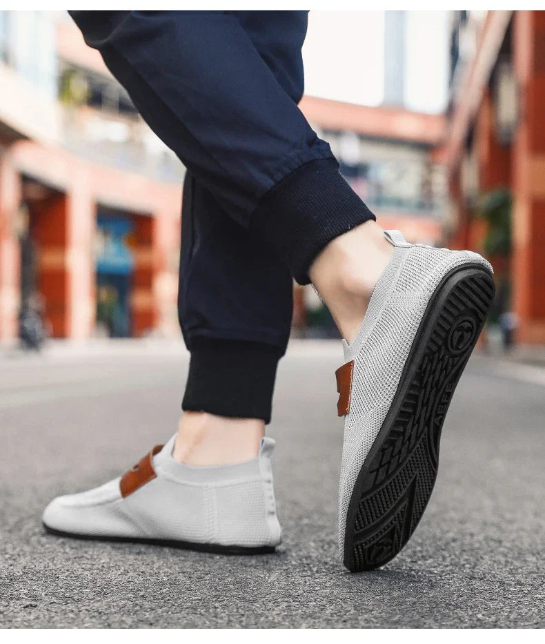 Men's Non Slip Loafers Thin Bottom Breathable Casual Slip on Lightweight Fashion Loafer Comfortable Driving Office Shoes