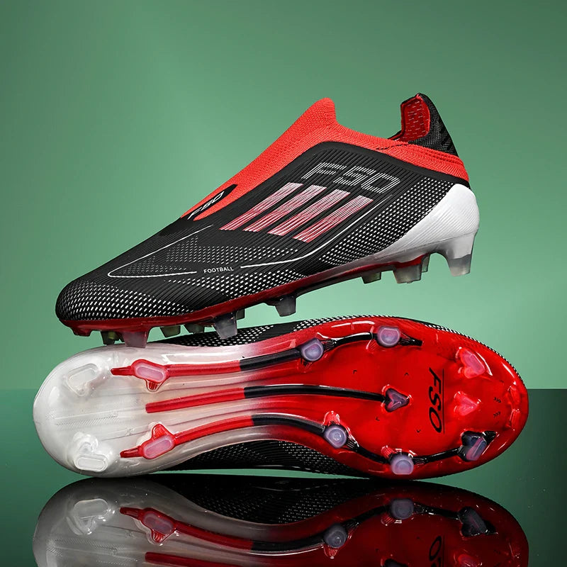 NEW Without-lace F50+ Mens Soccer Shoes Boys Training Non-Slip Turf Soccer Cleats TF/FG Football Sneakers Chuteira Campo 35-45