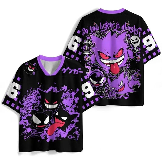 Printed Shirt for Adults and Children Y2K Harajuku Street Wear Large Mesh Breathable Summer T-shirt