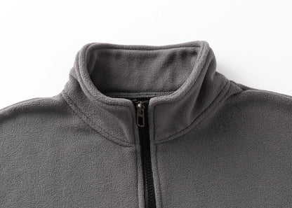 Camisa esportiva masculina de gola alta com meio zíper e manga comprida para outono e inverno, blusa casual masculina mais grossa