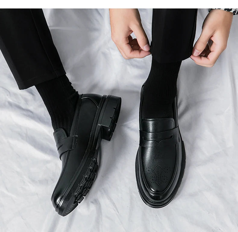 High Quality Men's Dress Shoes Office Casual Business Shoes For Men Brogues Leather Social Wedding Shoes Formal Loafers Male