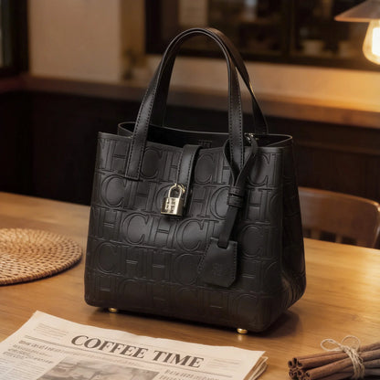 Embossed Ladies Crossbody Bag Letter Printing Design Ladies Handbag Large Capacity Tote Bag Elegant Temperament Ladies Should
