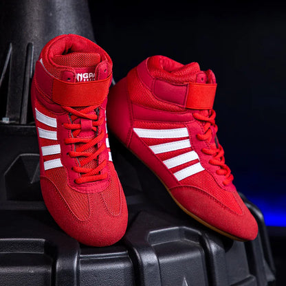 Botas de luta profissional masculinas e femininas 5 cores Sapatilhas de boxe Casal Antiderrapante Tênis Botas de luta masculinas respiráveis