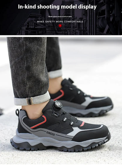 Steel Toe Safety Shoes for Men Lightweight Non Slip Work Sneaker Puncture Proof Work Shoes Unisex Coustruction Safety Work Boots