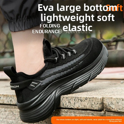Men's Summer Labor Protection Shoes Insulated Anti-Smashing Anti-Piercing Steel Toe Caps Safety Comfortable Work Footwear