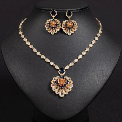 Personalised Original Sturdy Shell Bloom Flower Jewellery Set Bridal Wedding Party Dating Holiday Ladies Jewellery S-347