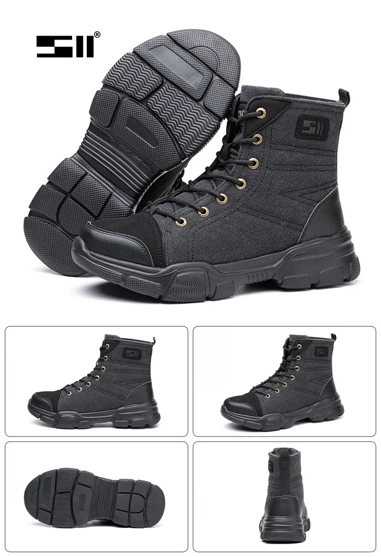 New Work Boots Indestructible Anti-smash Safety Shoes Men Steel Toe Shoes Puncture-proof Sneakers Shoes Non Slip Work Shoes