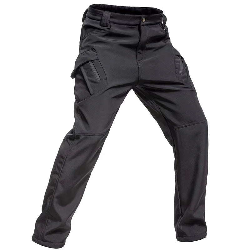 Men's City Cargo Autumn Winter Fleece Softshell Hiking Pants Fishing Climbing Trekking Casual Hunting Camping Trousers M-5XL