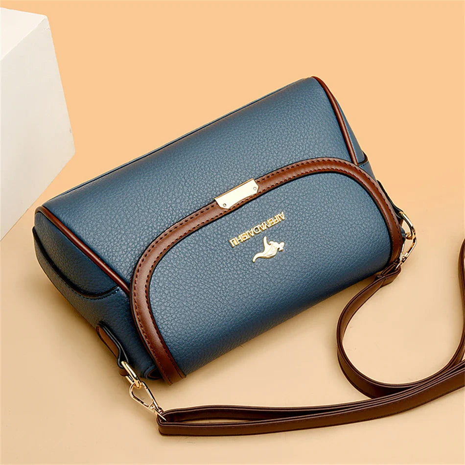 Solid Color High Quality Leather Small Shoulder Bagsfor Women 2024 New Messenger Bags with StrapDesigner Crossbody Bag Sac AMain