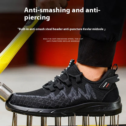 Light Breathable Sneaker Safety Shoes Steel Toe Shoes for Men Anti-slip Anti-impact Anti-puncture Outdoor Work Security Shoes