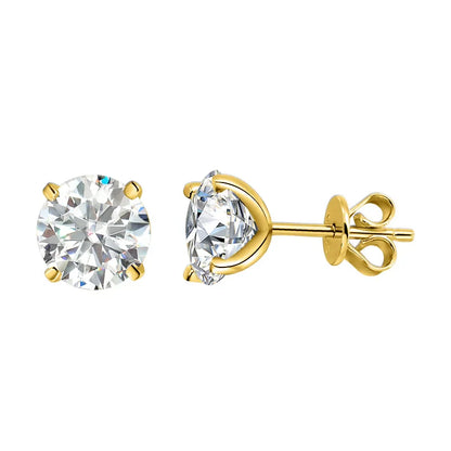 Real 0.2CT-3CT D Color Moissanite Four Claws Stud Earrings For Women Top Quality 100% 925 Sterling Silver Wedding Jewelry