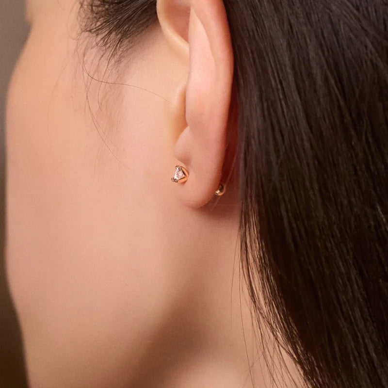 4 Prong GRA Certified 0.3-2CT D Color Moissanite Earrings for Women Men 925 Silver Plated 18K Gold Party Ear Studs Gift