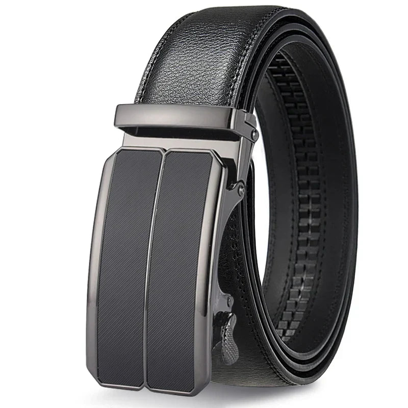 Men's Automatic Belt Adjustable Ratchet Belt for Men Brown/Black High-Quality Genuine Leather Belt Business Casual Belt for Men