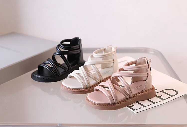Girls sandals new summer medium and large children princess shoes soft sole shoes