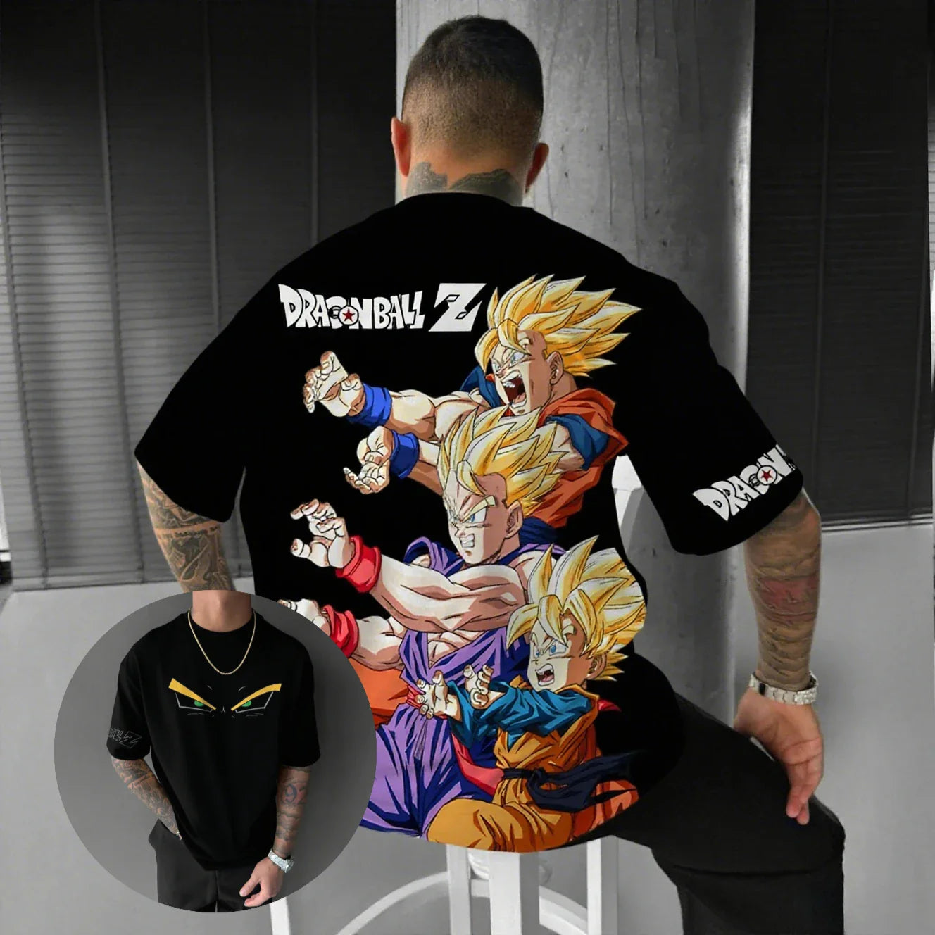 Camiseta Dragon Ball Z Super Saiyajin Masculina Feminina Anime Estampada Roupa de Rua Verão Casual Manga Curta Estilo Oversized Roupa Y2k