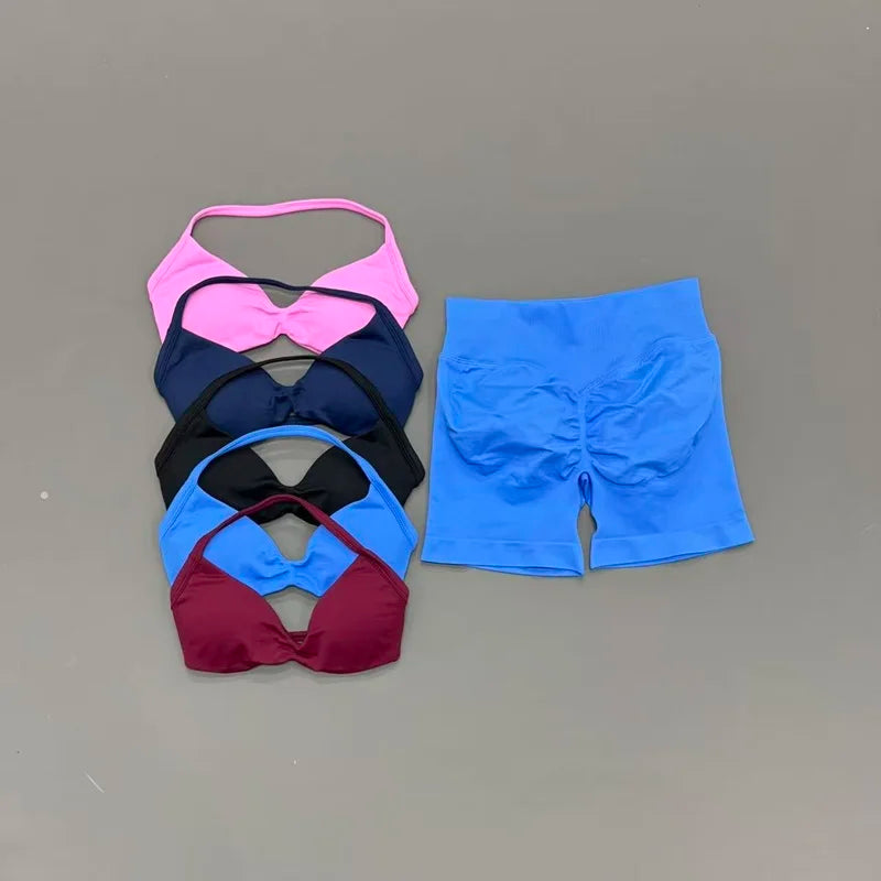 2 Piece Yoga Sets Women  Low Waist Seamless Push Up Bra Scrunch Butt Lift No Digging Comfortable Gym Running Tracksuits