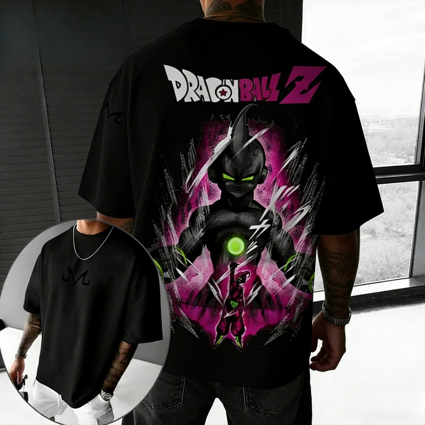 Anime Cotton T-shirt Summer New Majin Buu Co Branded Men's and Women's Trendy Loose Casual Short Sleeve Top