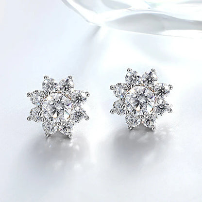Luxury Sunflower 2.8-5.8cttw Full D Color Moissanite Drop Earrings for Women S925 GRA Certified Diamond Tassel Earring Gift