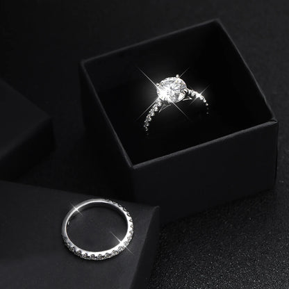 5.28ct All Moissanite Rings Set Women Gift Sparkling Lab Diamond Wedding Rings S925 Sterling Silver Plated 18K Jewelry