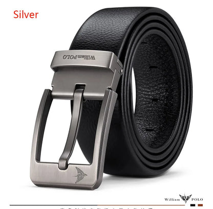 Men's leather casual belt, fashionable needle buckle business belt, personalized denim belt