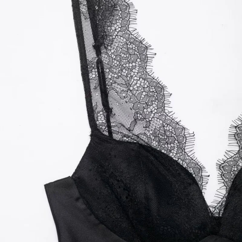 Women's Satin Lace Camisole - Sexy V-Neck Sleeveless Top for Summer, Perfect for Party & Beach Outfits, Comfortable Silky Feel