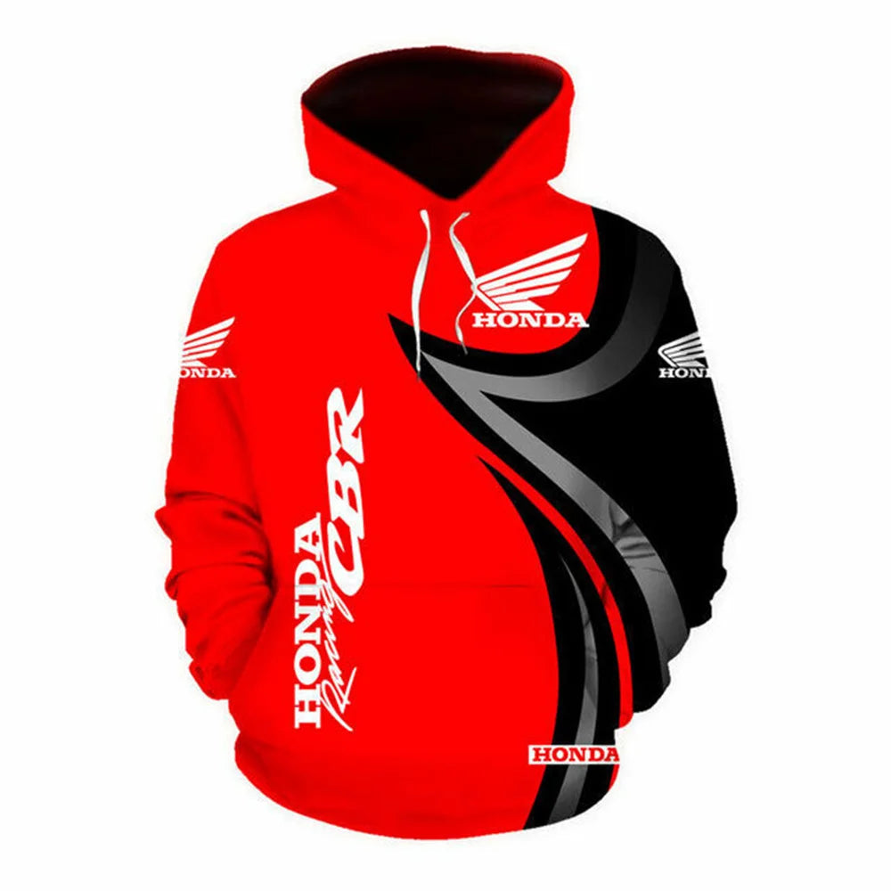 Men's Hoodie 3D Printed Motorcycle Men's Hoodie Fashion Outdoor Sports Racing Hoodie Oversized Honda Sportswear