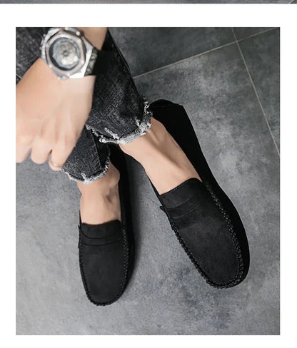 Fashion Suede Men Casual Shoes Breathable Comfort Slip-on Mens Driving Shoes Luxury Brand Men Loafers Mens Lazy Shoes Moccasins
