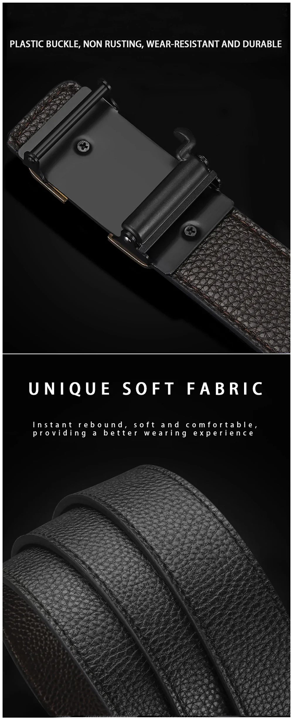 1pc Fashion Business Men'S Belt Genuine Luxury Brand Belt Automatic Buckle Belt PU Leather Soft Belt With Cargo Pants Jeans Belt