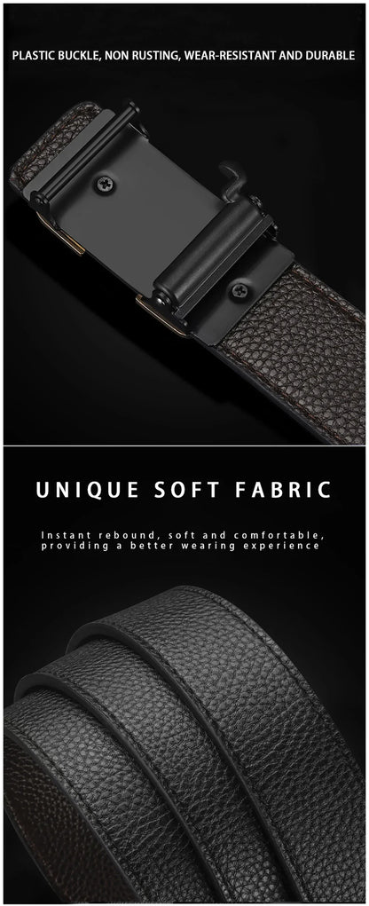 1pc Fashion Business Men'S Belt Genuine Luxury Brand Belt Automatic Buckle Belt PU Leather Soft Belt With Cargo Pants Jeans Belt