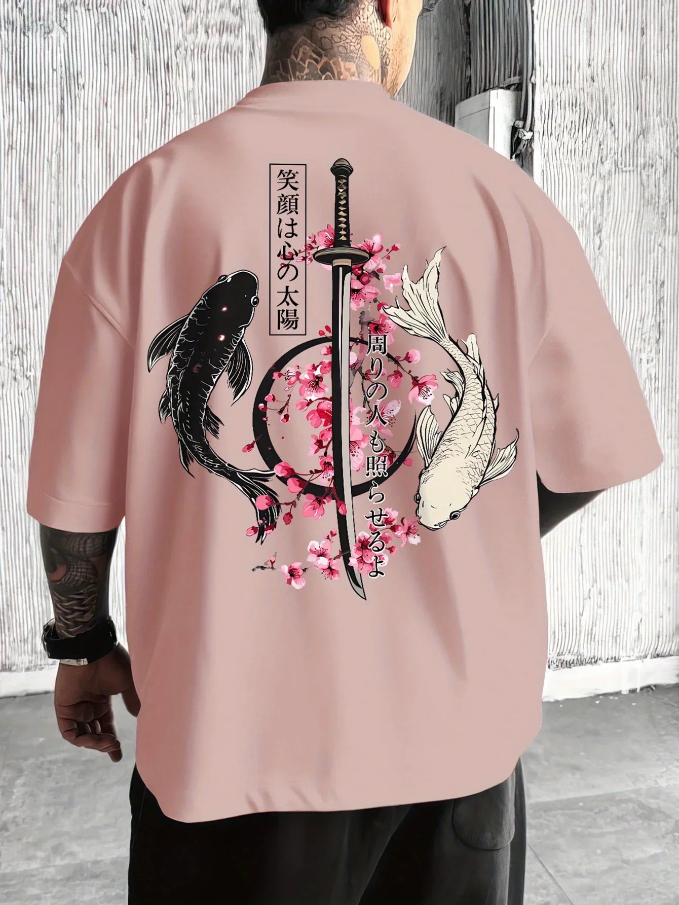 Japanese Cherry Blossom Print 100% Cotton Men Woment T-shirt Summer Autumn Daily Outdoor Sports Casual Loose Street Short-sleeve